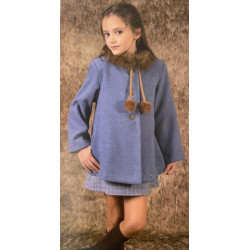 Abrigo niña paño azul Vera