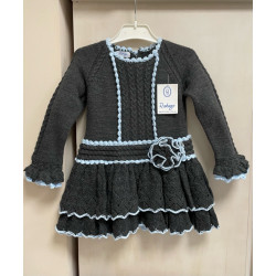 Vestido punto antracita y...