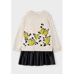 Vestido combinado tricot...