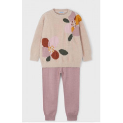Conjunto tricot rosa niña...