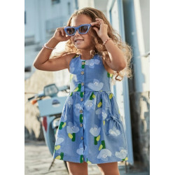 Vestido estampado botones...