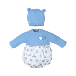 Pelele punto y tela con...