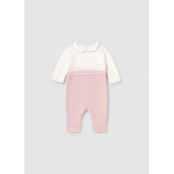 Pelele tricot rosa bebé...