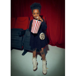 Vestido felpa marino con...