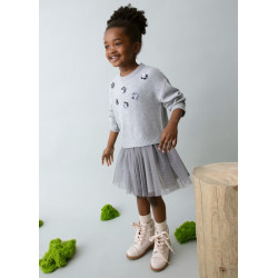 Vestido tricot plata niña...